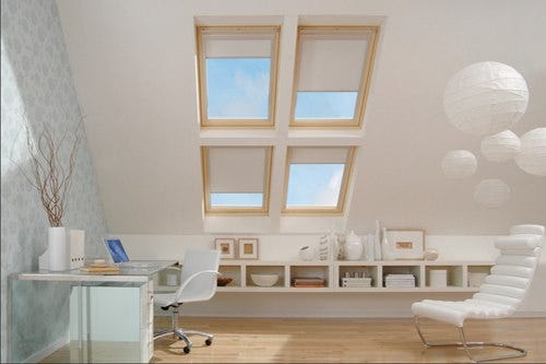 Four RoofLITE pine windows in combination in loft conversion